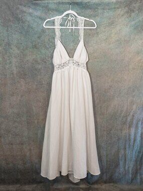 SHEIN Boho White Backless Cinched Lace Maxi Dress - Medium / Flowy / Photoshoots